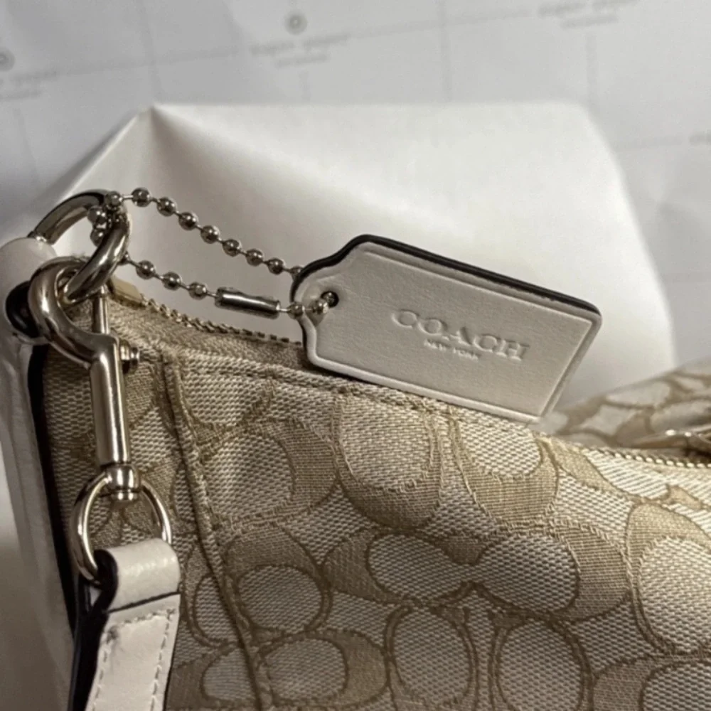 Coach Beige Signature Shoulder Bag​